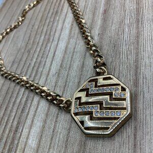 Avon Private Collection 1986 Centennial Gold Tone Rhinestone Necklace
